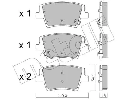 Колодки гальмівні (задні) Hyundai Santa Fe IV 18- (+ датчики) Metelli 2212840