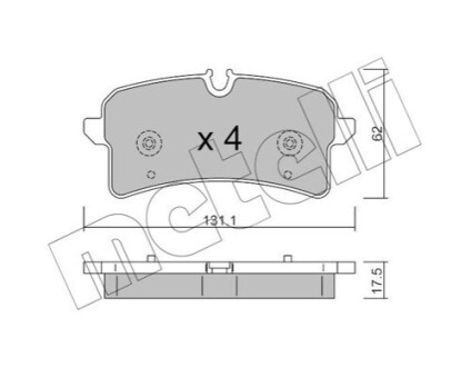 Колодки гальмівні (задні) Audi A6 13-/A7 13-/Porsche Macan 14- Metelli 2212610