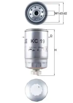 Фото фільтр палива MAHLE / KNECHT KC19 Фільтр палива MAHLE / KNECHT KC19