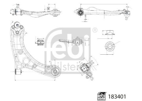 Важіль підвіски (передній/знизу) (R) Kia Sportage IV 15-22 FEBI BILSTEIN 183401