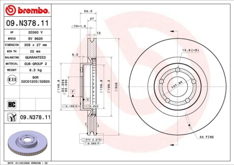 Автозапчасть BREMBO 09N37811