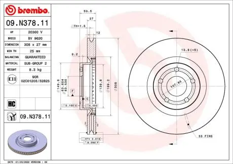 Автозапчасть BREMBO 09N37811