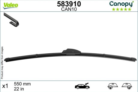 Щітка склоочисника (550mm) Audi A6/BMW X3 (E83)/Chevrolet Aveo/Epika/Kalos/Lacetti/Spark 83- Valeo 583910