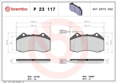 Автозапчасть BREMBO P23117X