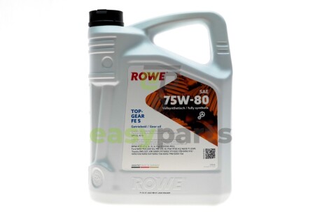 Олива 75W80 HIGHTEC TOPGEAR FE S (5L) (API GL-4/GL-5/9.55550-MZ2/MB 235.10/PSA 9730 A2) ROWE 25066005099