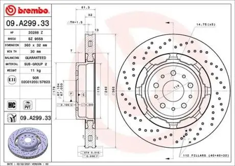Автозапчасть BREMBO 09A29933