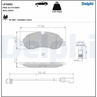 Автозапчасть Delphi LP3682