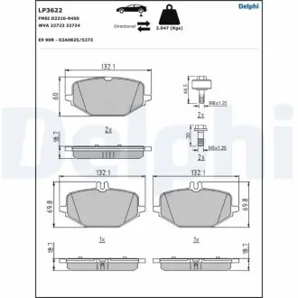 Автозапчасть Delphi LP3622