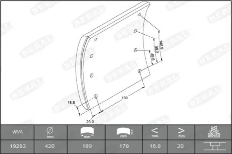Фото автозапчасть BERAL KBL1928301686 Автозапчасть BERAL KBL1928301686
