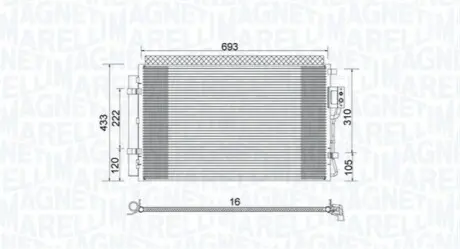 Конденсер кондиціонера MAGNETI MARELLI BC978