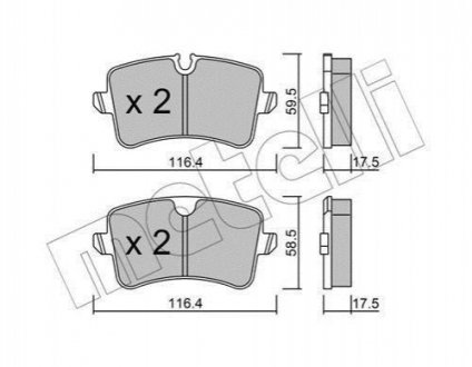 Колодки гальмівні (задні) Audi A4/A5/A6/A7 10-/Porsche Macan 14- Metelli 2209550