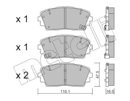 Колодки гальмівні (передні) Kia Picanto 11- Metelli 2209410
