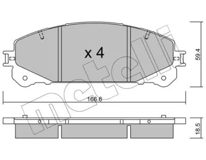 Колодки гальмівні (передні) Lexus NX 14-/Toyota Rav 4 12- Metelli 2209381