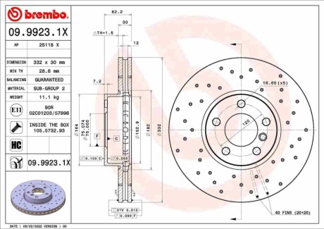 Tarcza ham. BREMBO 0999231X