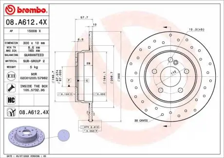 Tarcza ham. BREMBO 08A6124X