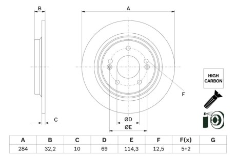 Brake Disc BOSCH 0986479G77 (фото 1)