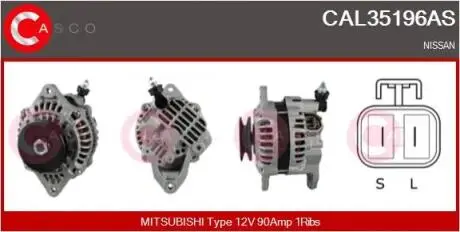 Фото генератор CASCO CAL35196AS Генератор CASCO CAL35196AS
