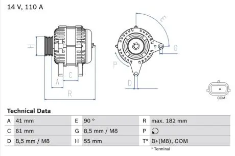 Генератор BOSCH 0986080710