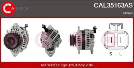 Фото генератор CASCO CAL35163AS Генератор CASCO CAL35163AS