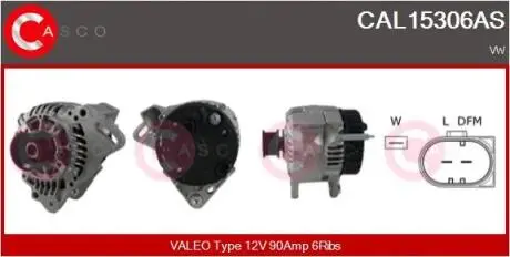 Фото генератор CASCO CAL15306AS Генератор CASCO CAL15306AS
