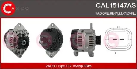 Генератор CASCO CAL15147AS