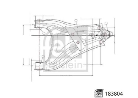 Важіль підвіски (передній) (R) Dacia Duster 17- FEBI BILSTEIN 183804