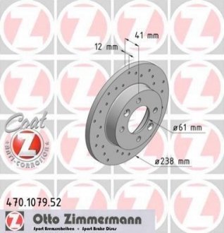 Тормозной диск ZIMMERMANN 470107952