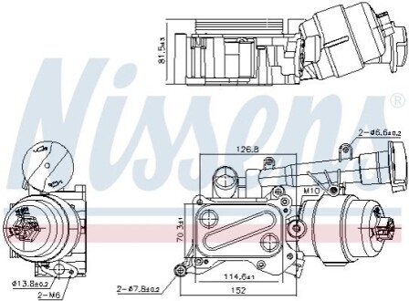 Радіатор масляний Fiat Doblo 1.3JTD 04- (теплообмінник) NISSENS 91346