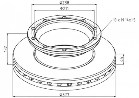 Фото гальмівний диск PE AUTOMOTIVE 01666900A Гальмівний диск PE AUTOMOTIVE 01666900A