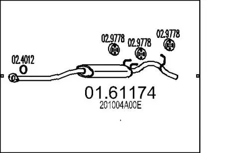 Глушник вихлопних газів (кінцевий) MTS 0161174