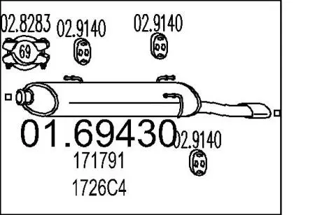 Глушник вихлопних газів (кінцевий) MTS 0169430