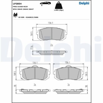 KLOCKI HAM.PRZOD Delphi LP3854