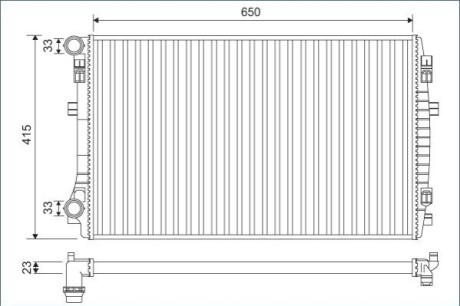 Радіатор охолодження VW Caddy 2.0TDI 20-/Passat 1.4TSI/1.6/2.0TDI 14- Valeo 701129 (фото 1)