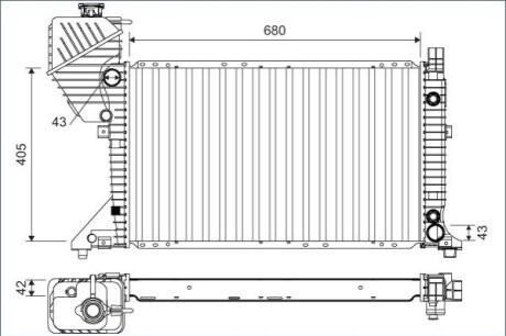 Радіатор охолодження MB Sprinter 208-416CDI (АКПП/+AC) Valeo 701163