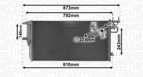 Skraplacz FORD C-MAX II (DXA/CB7/DXA/CEU)1.5 EcoBoost MAGNETI MARELLI 350203868000