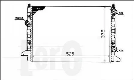Радіатор, система охолодження двигуна VW PASSAT 90-97 (525x378x32) DEPO / LORO 053-017-0030