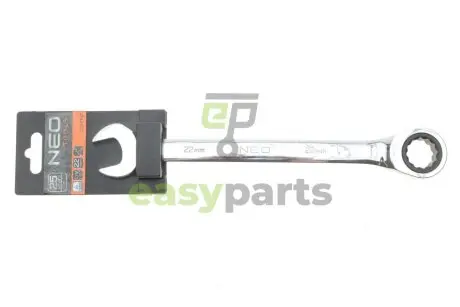 Ключ ріжково-накидний з тріскачкою 22 мм 72 зуб. L-250 мм NEO TOOLS 09042