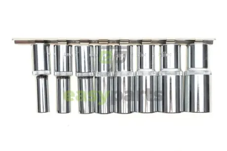 Набір головок SPLINE 1/2" 10-24 мм 8 од. Long 77 мм на планці (мультипрофіль, хромовані) NEO TOOLS 08650