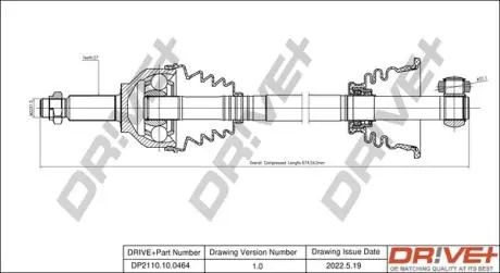Піввісь (передня) Renault Trafic II/Opel Vivaro A 01- (L) (-ABS) DR!VE+ DP2110100464