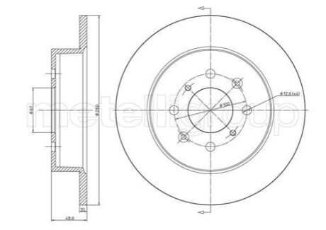 Диск гальмівний (задній) Honda Civic 00-05 (260x10) Metelli 230579C