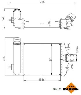 INTERCOOLER RENAULT CAPTURE 1.0 19- NRF 309125 (фото 1)