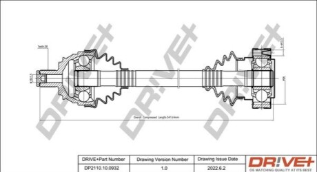 Піввісь VW T4 94- (38x540.8) DR!VE+ DP2110100932