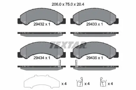 KLOCKI HAMULCOWE PRZOD/TYL TEXTAR 2943201