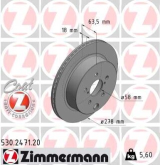 Диск гальмівний ZIMMERMANN 530247120