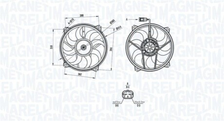 Fan, engine cooling MAGNETI MARELLI 069422708010