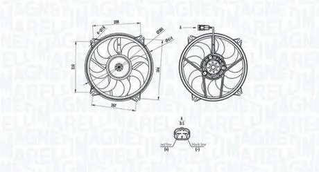 Fan, engine cooling MAGNETI MARELLI 069422708010