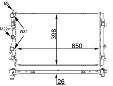 CHЈODNICA VW POLO 1.4TSI 09- AUDI A1/SKODA FABIA/POLO MAHLE / KNECHT CR1559000S