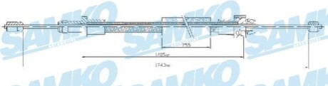 Трос ручного гальма.r. BERLINGO PARTNER 1745/1405 /L/ SAMKO C0093B
