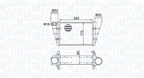 Радіатор інтеркулера Audi A4/A6/VW Passat 1.8/1.9TDI 95-05 MAGNETI MARELLI 351319204070