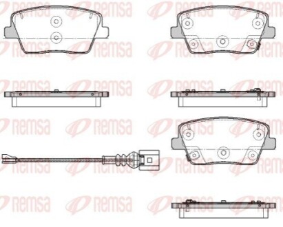 Колодки гальмівні дискові (комплект 4 шт) REMSA 1901.02
